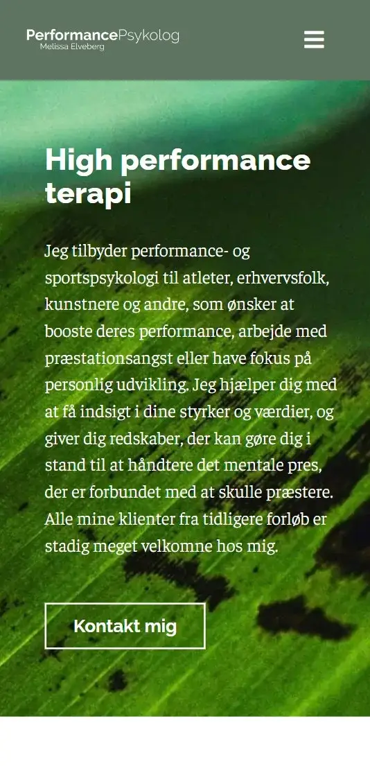 Performance Psykolog – mobilvisning uden telefonramme