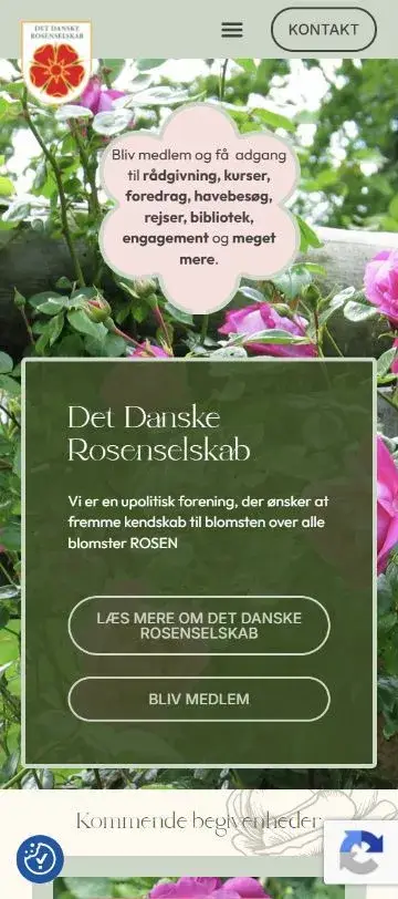 Det danske rosenselskab – mobilvisning uden telefonramme