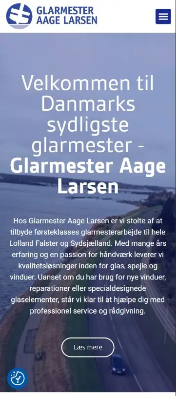 Glarmester Larsen – hjemmesidens mobilvisning