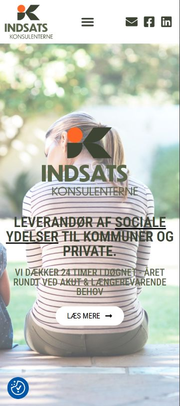 Indsatskonsulenterne – hjemmesidens mobilvisning